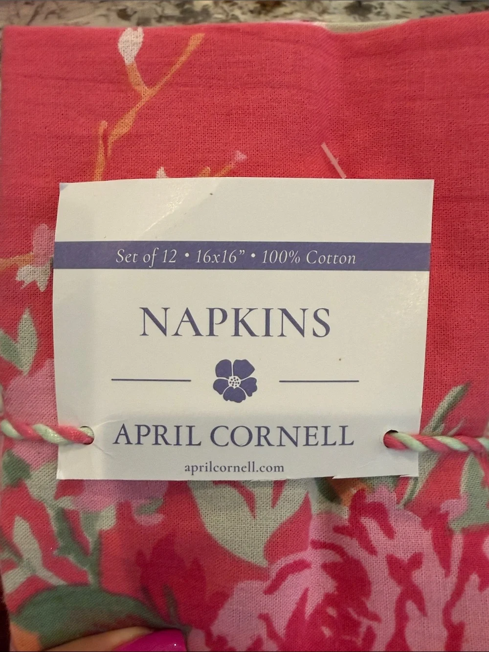April Cornell rose pink napkins set of 12